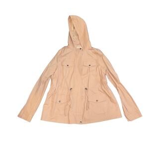 Forever 21 Mauve Hooded Jacket Trench Coat Plus Size 1X Fall Winter Utility NWT